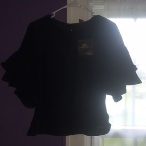 Black velvet shirt